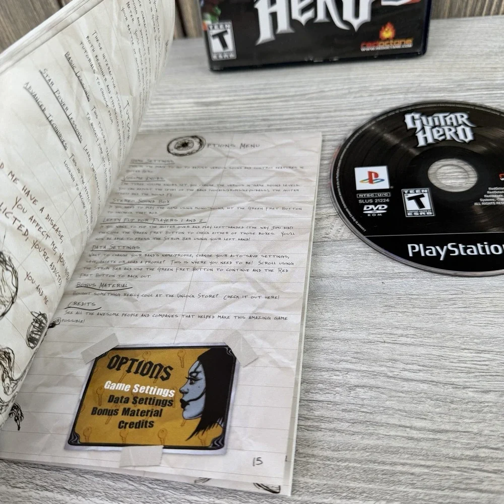 Guitar Hero (Sony PlayStation 2, 2006) Complete With Manual